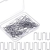 150 Pieces High Temperature Nichrome Wire Jump Rings, 21 Gauge with Plastic Storage Box, U Hanger Hooks for Pendant, Ceramic Ornaments, Fusing in Glass