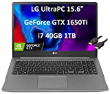LG 15 Ultra PC 15.6' FHD Light Gaming Business Laptop (Intel 4-Core i7-1165G7, 40GB RAM, 1TB PCIe SSD, NVIDIA GTX 1650Ti 4GB Graphics) Thunderbolt 4, Backlit, Wi-Fi 6, Webcam, IST HDMI, Windows 11