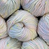 Tweed Twinkles Soft Hypoallergenic Baby Yarn for Knitting Crocheting, 8 skeins, 696 yards/400 Grams, Light Worsted, DK #3 (Creamy White)
