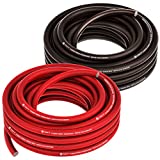GearIT 8 Gauge Wire (25ft Each- Black/Red Translucent) Copper Clad Aluminum CCA - Primary Automotive Wire Power/Ground, Battery Cable, Car Audio Speaker, RV Trailer, Amp, Electrical 8ga AWG 25 Feet