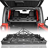 Hooke Road JLU Cargo Cover Basket Rack Luggage Storage Carrier Compatible with Jeep Wrangler JLU 4-Door 2018 2019 2020 2021 2022 Hardtop & Sky One-Touch Power Top