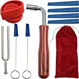 Piano Tuning Kit Professional Wrench Hammer Rubber Mutes Set Including 9 pcs Tuning Tools for Piano Tuning with Tuner