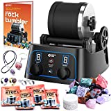 EARTH'SCODE Rock Tumbler kit - Advanced Professional Tumbling Stone Polisher, STEM Science Kit with Polishing Grits, Rough Rocks into Gemstones, Jewelry Fastenings, Geology Hobby Toy for Adults Kids