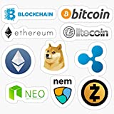 WillettaStore Crypto Band #1 (BTC, LTC, ETH, Doge, XEM, NEM, XRP, ZEC) Stickers (3 Pcs/Pack)