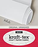 kraft-tex White Original Unwashed: Kraft Fabric Paper, 19” x 1.5 Yard Roll (kraft-tex Basics)