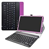 LiuShan Galaxy TAB S5E Keyboard Case, Detachable Keyboard Standing PU Leather Cover for 10.5' Samsung Galaxy TAB S5E T720 T725 Android Tablet PC,Purple