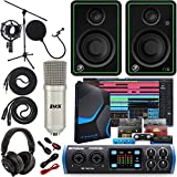 PreSonus Studio 26c 2x4,192 kHz USB Audio/MIDI Interface with Studio One 5 Artist Software Pack with CR3-X Pair Studio Monitors and 1/4” Instrument Cables