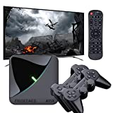 FRIGEDAEG Video Game Console With 60000+ Games, A95X Retro Game Box Compatible With PS1/PSP/ MAME, Android 9.0/EmuELEC 4.3 System 2 In 1 For TV/PC/Projector, 2.4g+5g Wifi, 2 Controllers (256)