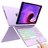 iPad Keyboard Case for iPad 10.2 9th/8th/7th Gen,Touch Keyboard for iPad 9th Generation - 8th Gen - 7th Gen, 10 Color Backlight - 360° Rotatable Protective Cover with Pencil Holder- iPad 9 Keyboard
