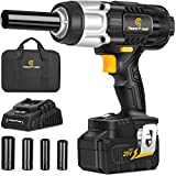 20V Cordless Impact Wrench with 1/2” Chuck, Strong Motor Max Torque 450N.m, 4.0Ah Lithium-ion Battery, Variable Speed, 4PCS Sockets, Fast Charger and Tool Bag Included, C P CHANTPOWER