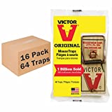 Victor M156 Metal Pedal Sustainably Sourced FSC Wood Snap Mouse Trap - 64 Traps