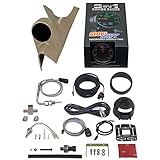 GlowShift 3in1 Diesel Gauge Package Compatible with Ford Super Duty F-250 F-350 7.3L Power Stroke 1999-2002 - 60mm Black Analog 60 PSI Boost w/ Digital EGT & Temp Readings - Tan Single Pillar Pod