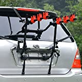BJTDLLX Bike Trunk Mount 3-Bike Car Carrier Rack, Car Bike Rack Trunk Bike Rack Hitch Mounted Bicycle Rack Fits Most Sedans(Not for Children's Bikes/Women's Bikes)