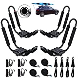 J Bar Kayak Roof Rack, Universal HD Marine Kayak Carrier Top Mount Car SUV Crossbar for Kayaks, Canoe, Surfboards, Ski Board & SUP Paddle Boards on SUV, Car & Truck(2 Pairs)