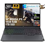 Lenovo Legion 5 Pro Gaming Laptop 16' WQXGA 2K IPS 165Hz 500nits AMD Octa-Core Ryzen 7-5800H (Beats i9-10885H) 16GB RAM 1TB SSD GeForce RTX 3070 8GB RGB Backlit USB-C Nahimic Win11 Grey + HDMI Cable