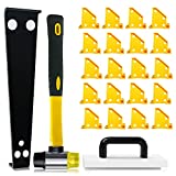Laminate Flooring Tools, Flooring Installation Kit, Vinyl Flooring Tools - Tapping Block with Handle, 2 in 1 Spacers, Heavy Duty Pull Bar, Reinforced Double-Faced Mallet