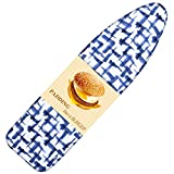 BNDX Ironing Board Cover and pad 15x 54 Thick Padding 4 Layers with 2' Elastic, Stain Resistant & Durable Scorch, 2 Click Buckles for Smooth Iron/Easy Installation, Blue Brushstrokes