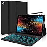 IVEOPPE Backlit Keyboard Case for Samsung Galaxy Tab S6 Lite 10.4 2020 Model SM-P610/P615, 7 Colors Backlight Detachable Wireless Keyboard & PU Folio Stand Cover Case for SM-P610, SM-P615 Tablet