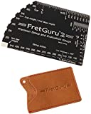 FretGuru String Action Gauge Guitar Ruler Precision 8-in-1 Fret Rocker Luthier Tool guitarist gift #BONUS LEATHER CASE# precise CNC Machined, Diamond Honed, Polished Edge = NO SCRATCHED FRETS
