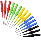 15pcs Test Back Probe Pin,0.7mm on-Destructive Pin Test Probes Pin Insulation Piercing Needle Multimeter Test Probe for 4mm Banana Plug