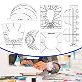 Quilting Template, 6 Pack Quilting Rulers for Domestic Sewing Machine Ruler, DIY Sewing Tools Kit Quilting Templates for Machine Quilting Includes Spiral, Arc, Clamshell, Simple Circle