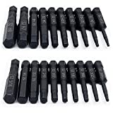 Hex Head Allen Wrench Drill Bit Set (10pc Metric & 10pc SAE), PTSLKHN Upgraded 1/4' Quick Release Shank Magnetic Hex Bit Set - Perfect for IKEA Type Furniture