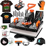 AKEYDIY Upgraded 8 in 1 Heat Press Machine Digital Combo Multifunctional T-Shirt Printing Sublimation Heat Press Transfer Machine12'X15'Heat Press Machines Printing Machine for T Shirts Cap Mug Plate
