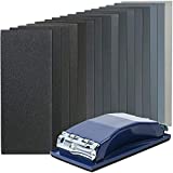 LotFancy Sandpaper 80 to 5000 Grit, 96pc 9 x 3.6” Dry Wet Sand Paper with Sanding Block, Silicon Carbide Sanding Sheet Assortment, for Automotive Metal Wood Furniture Polishing Finishing Buffing