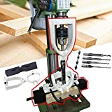 Woodworking Bench Mortiser Square Hole Chisel Drilling Machine Location Tool Tenon Joint Mortising Attachment Chisel Bit Mortise Tenon Drill for Bench Drill Steel USA Stock