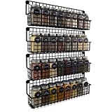 Farmhouse Style Hanging Spice Racks For Wall Mount - Easy To Install Set of 4 Space Saving Racks - The Ideal Seasoning Organizer For Your Kitchen