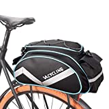 VERTAST Bike Rear Seat Bag, Bicycle Backseat Bag Cycling Pannier Rear Rack Trunk Bag Should Bag Water Resistant 13L Massive Capacity for Outdoor Traveling Hunting Commuting, Blue