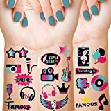 288 Pieces Music Temporary Tattoos for Kids Music Temporary Tattoos Stickers Mixed Style Hand Wrist Fake Tattoos Disco Music Tattoo Stickers for Children Music Theme Party Supplies