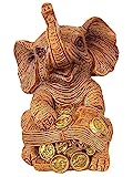 Feng Shui Trunk Up Lucky Elephant Statue Figurine Home Office Decor for Wealth (Money)