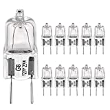 G8 Light Bulbs 20Watt 120Volt Halogen Light Bulb G8 Base Bi-Pin Shorter 1-3/8' (1.38') Length 20W T4 JCD Warm White Under Cabinet Puck Lighting Replacements,10Pack