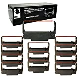 (12) Gorilla Supply Compatible Ink Ribbon Replacement for ERC 30 34 38 B/R ERC38 NK506, Compatible for POS Receipt Printers, Sealed Individual Pack, 12-Packs (Black/Red)