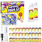 Marbling Paint Kit for Kids, Water Marbling Paint Set, Arts and Crafts for Girls & Boys Ages 6-12, 30 Colors, Ideas for Kids Activities Age 4 5 6 7 8 9 10 Marble Painting