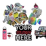 Custom Stickers For Business Logo | Custom Decals | Customized Cheap Waterproof Personalized Design Die Cut Vinyl Stickers For Water Bottles | Custom Labels | Custom Holographic Stickers | Custom Paper Stickers | Custom Stickers Bulk - 5/60/120/500/1000 Pieces