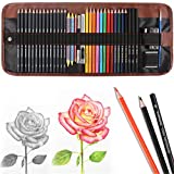 Heshengping, Sketching Pencil Set Drawing Pen Charcoal Sketch Kit Cover Graphite Pencils Charcoal Pencils Watercolor Pencils Paper Erasable Pen Beginners Artist Children and Adults(39pcs Art Supplies)