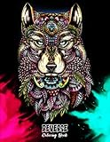 Reverse Coloring Book Black Background: Black Paper Pages Coloring Book For Adults, Teens or Kids (Cat, Wolf, Dog, Lion and Other Animals) - Midnight Coloring Book Gift For Women or Men