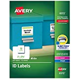 Avery ID Labels, Sure Feed Technology, Permanent Adhesive, 2' x 2-5/8', 225 Labels (6572)