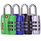 Forge TSA Luggage Combination Lock - Open Alert Indicator, Easy Read Dials, Alloy Body- Ideal for Travel, Lockers, Bags.