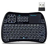 iPazzPort Backlit Mini Keyboard Bluetooth touchpad, Mini 2.4Ghz Keyboard Rechargeable, IR Learning Remote Keyboard for Google/Android TV Box, Raspberry Pi, Smart TV KP-61SM