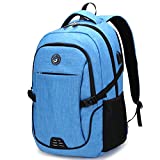 SHRRADOO Durable Waterproof Anti Theft Laptop Backpack Travel Backpacks Bookbag with usb Charging Port for Women & Men School College Students Backpack Fits 15.6 Inch Laptop Sky Blue