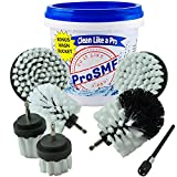 ProSMF Drill Brush Attachment - Car Wash Kit - Power Scrubber - Carpet - Glass - Tires - Rims - Wheels - Interior - Upholstery - Leather - Fabric - Cleaning Supplies - Car Mats - White - Soft Bristle