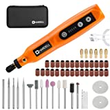HARDELL Mini Cordless Rotary Tool, 5-Speed and USB Charging Rotary Tool Kit with 55 Accessories, Multi-Purpose 3.7V Power Rotary Tool for Sanding, Polishing, Drilling, Etching, Engraving, DIY Crafts