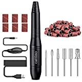 Cattino Nail Drill Electric Nail Drill Machine, Electric Nail File Nail Art Supplier for Acrylic Nails, Professional USB Nail Buffer Manicure Pedicure Polishing Tools for Home Salon Use, Black