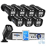 [Face Detection] Hiseeu 5MP 8ch Security Camera System, 3TB HDD Home CCTV Camera Security System w/8pcs 5MP Indoor&Outdoor Security Cameras, Mobile/PC Remote& Motion Alerts, Night Vision, 7/24 Record