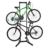 RaxGo Bike Garage Storage Rack, 2 Bicycle Garage Floor Stand, Adjustable, Freestanding, Adjustable Hooks, For Mountain & Road bicycles, Universal For Indoor Use