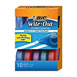 BIC Wite-Out Brand EZ Correct Correction Tape, 39.3 Feet, 10-Count Pack of white Correction Tape, Fast, Clean and Easy to Use Tear-Resistant Tape Office or School Supplies