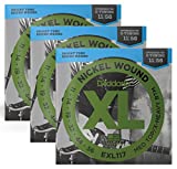 3 Sets of D'Addario EXL117 Electric Guitar Strings for Drop D Tuning